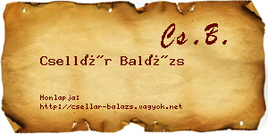 Csellár Balázs névjegykártya