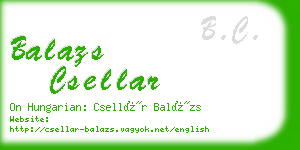 balazs csellar business card